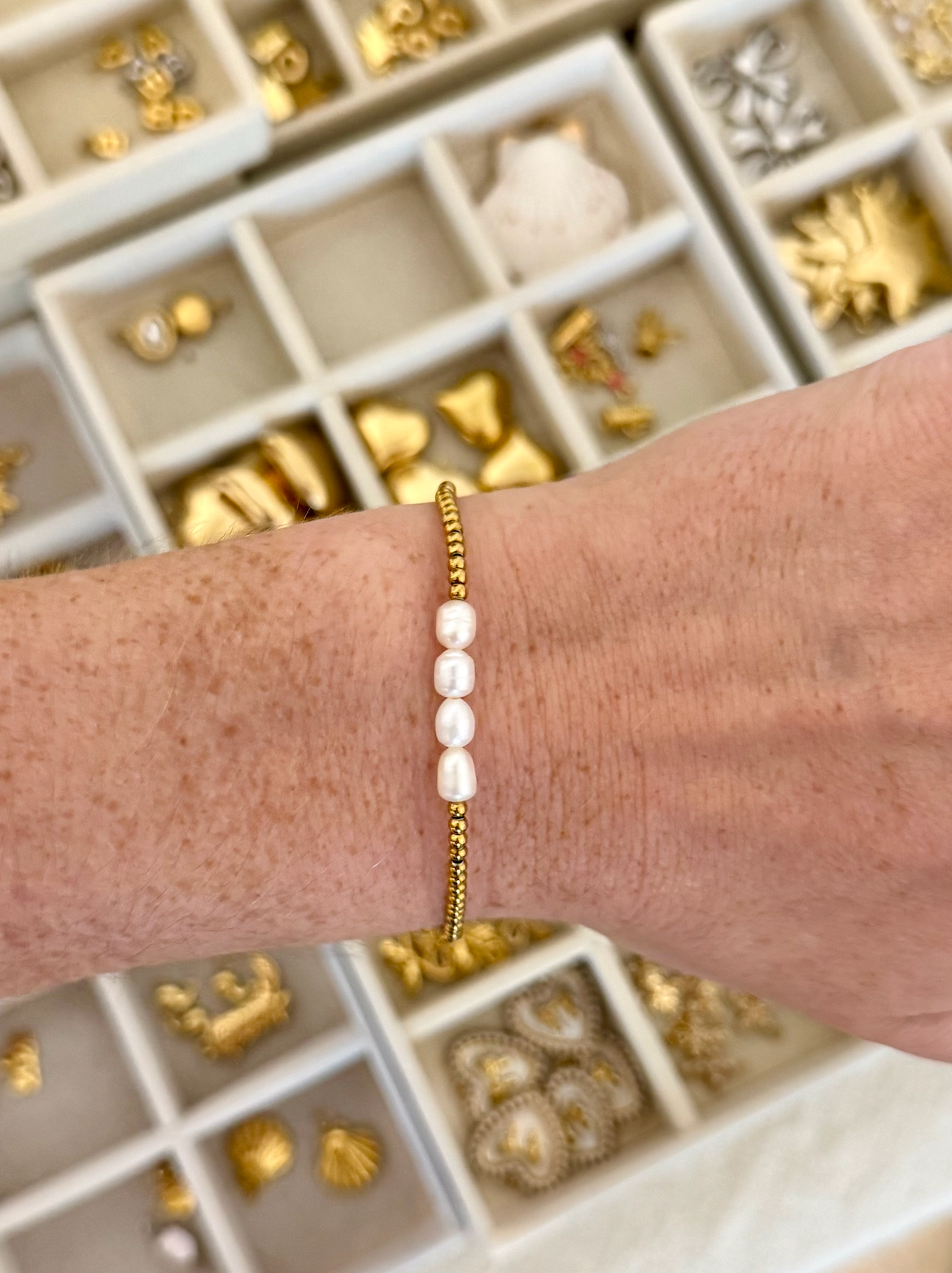 Four Pearl Beaded Bracelet