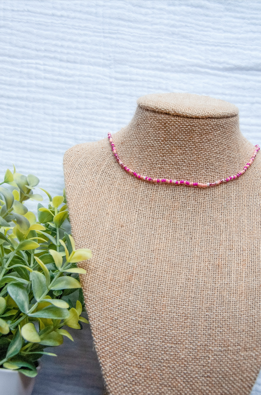 Mamma Mia Pretty in Pink Beaded Necklace