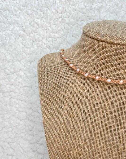 Tiny White Leather Jewelry