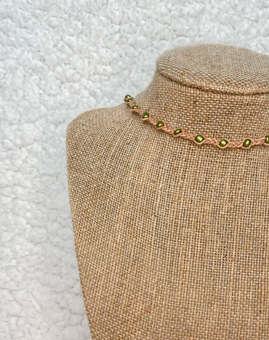 Olive Green Leather Necklace/Bracelet